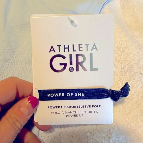 Athleta Girl Oasis Blue Power Up Active 1/4 Zip Polo Shirt Girls XL 14 - Picture 2 of 6